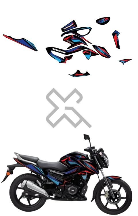 Fusion X Edition Full Body Sticker Compatible with Raider 125 | Raider 125 Sticker Made In Premium Gloss Vinyl With FPF (Fade Protection Film), Water proof, Precut Sticker, Pack Of 1